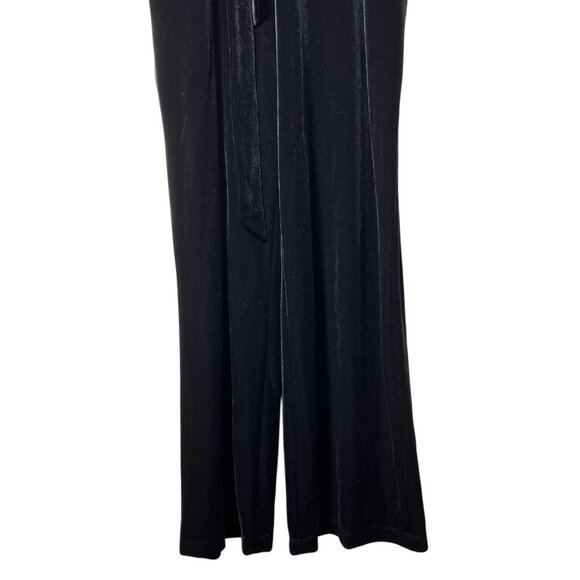 NEW Chico's Womens Black Wide Leg Waist Tie Elegant Velvet Jumpsuit Size 3 US 16 - Picture 7 of 16
